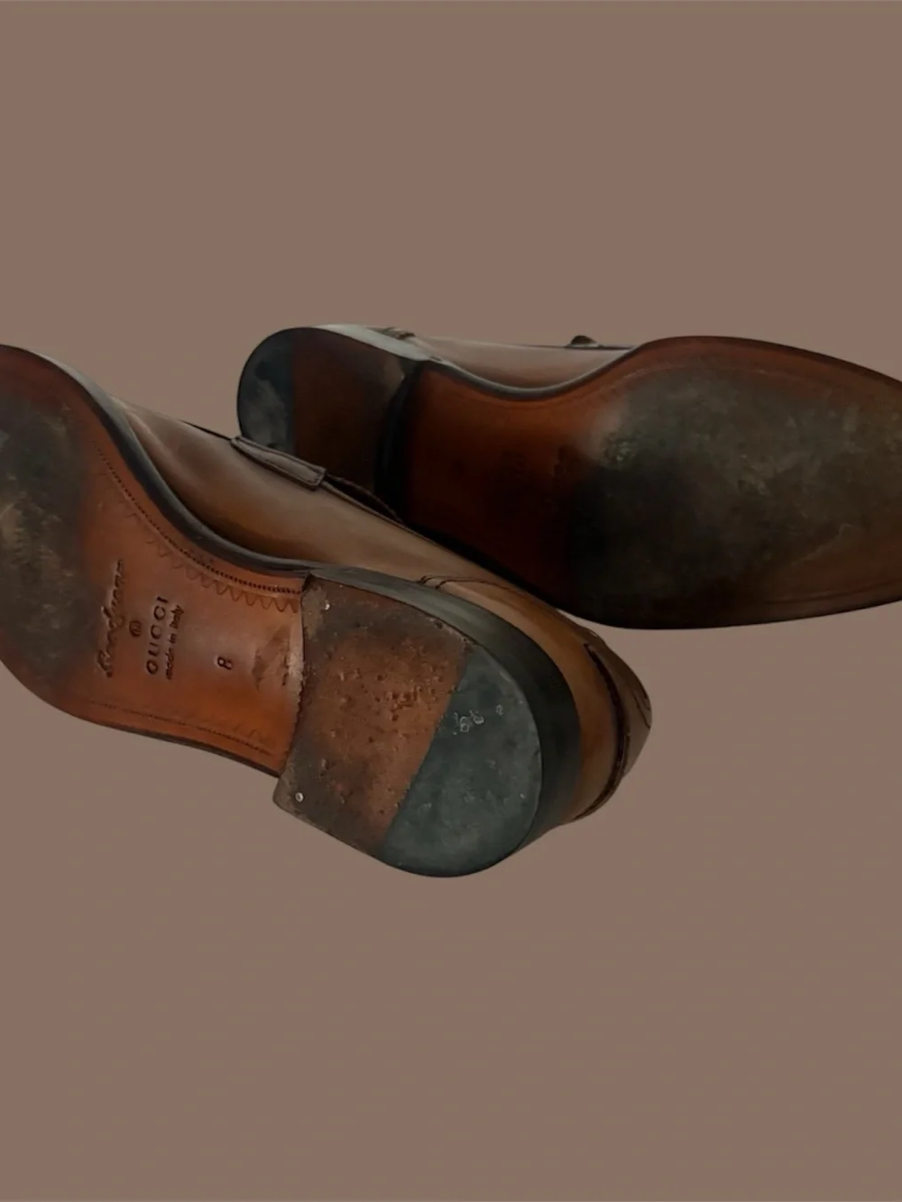 Gucci Brown Leather Tassel Loafers